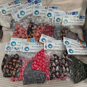 Boomer Naturals. Reusable Face Masks - Assorted Patterns. Bundle 7 piece